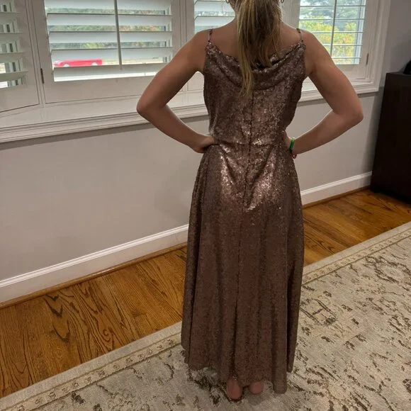 Revelry Juniors (J8) Hazel Sequin Dress in Matte Bronze